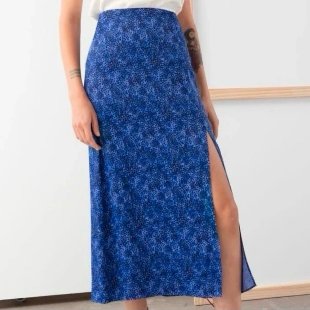 & Other Stories Leopard Print Midi Skirt